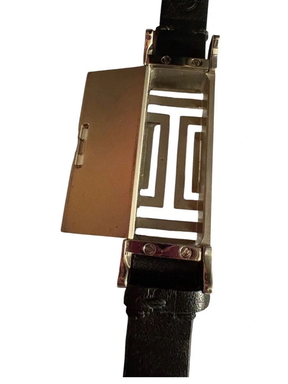 Tory Burch x Fitbit Fret Double Wrap Leather Bracelet Black